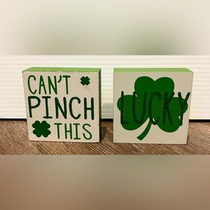 Cute St. Patrick’s Day Wooden Blocks- Set of 2- NWT